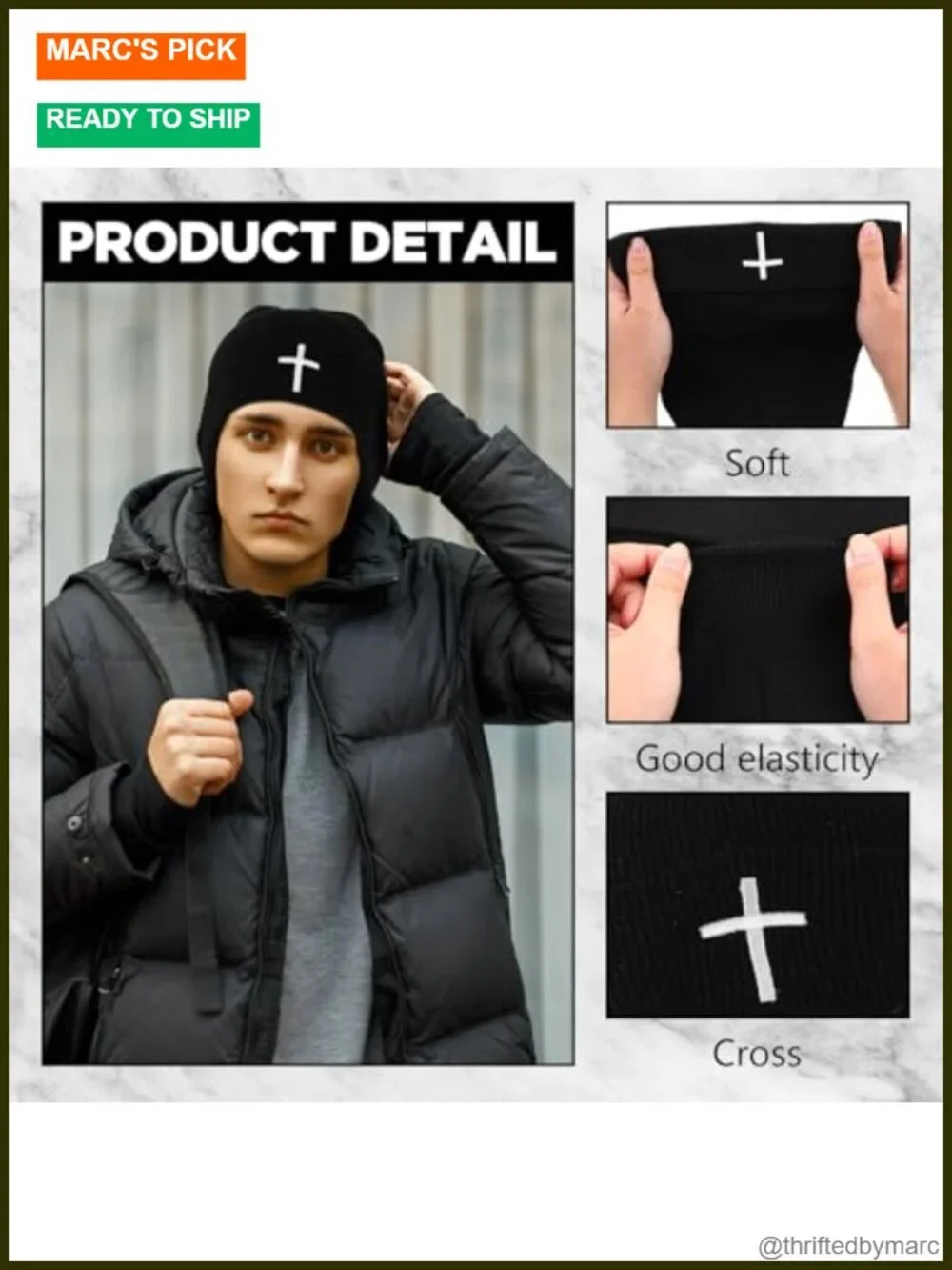 12 Pack Christian Cross Beanie Hats Winter Warm Cuffed Skull Cap Acrylic